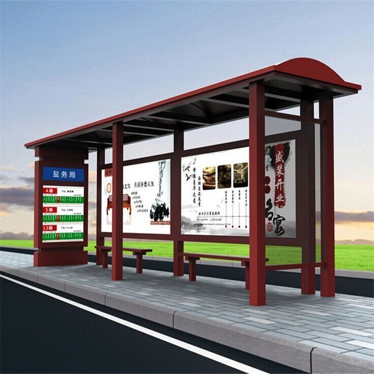 定製仿古站牌 成開智能鄉(xiāng)鎮(zhèn)公交站臺，源頭工廠打造農(nóng)村候車亭新典範(fàn)
